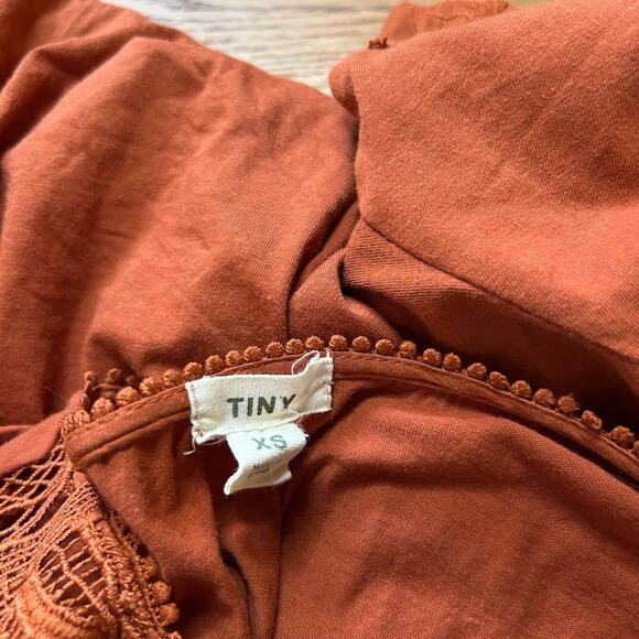 Anthropologie Tiny Noah Embroidered Orange Blouse Size XS Boho Lace Whimsigoth - Picture 3 of 6